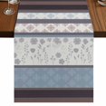 thumbnail image 1 of Table Runners 60 Inches Long Dress Scarves, Blue Brown Stripes Farmhouse Kitchen/Dining Table Runner, Small Coffee Tablerunners, Abstract Geometric Spring Flowers Country 13x60 Inch, 1 of 9