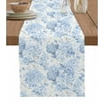 thumbnail image 1 of Table Runners 60 Inches Long Dress Scarves, Blue Floral Farmhouse Kitchen/Dining Table Runner, Small Coffee Tablerunners, Garden Petals Flower Botanical Tree Branch 13x60 Inch, 1 of 7
