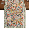 thumbnail image 1 of Table Runners 60 Inches Long Dress Scarves, Boho Beige Flowers Farmhouse Kitchen/Dining Table Runner, Small Coffee Tablerunners, Spring Abstract Watercolor Floral Leaf 13x60 Inch, 1 of 9