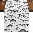 thumbnail image 1 of Table Runners 60 Inches Long Dress Scarves, Dinosaur Fossils Farmhouse Kitchen/Dining Table Runner, Small Coffee Tablerunners, White Black Ancient Animals 13x60 Inch, 1 of 9