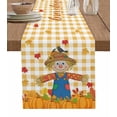 thumbnail image 1 of Table Runners 60 Inches Long Dress Scarves, Fall Pumpkins Farmhouse Kitchen/Dining Table Runner, Small Coffee Tablerunners, Straw Man Thanksgiving Leaves Orange Check 13x60 Inch, 1 of 7