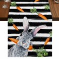 thumbnail image 1 of Table Runners 60 Inches Long Dress Scarves, Grey Bunny Easter Farmhouse Kitchen Table Runner, Small Coffee Tablerunners, Rabbits Spring Botanical Black White Stripe 13x60 Inch, 1 of 9