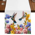 thumbnail image 1 of Table Runners 60 Inches Long Dress Scarves, Hummingbirds Farmhouse Kitchen/Dining Table Runner, Small Coffee Tablerunners, Spring Summer Watercolor Flowers Plant 13x60 Inch, 1 of 9