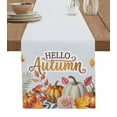 thumbnail image 1 of Table Runners 60 Inches Long Dress Scarves, Orange Pumpkin Farmhouse Kitchen/Dining Table Runner, Small Coffee Tablerunners, Thanksgiving Fall Hello Autumn Eucalyptus 13x60 Inch, 1 of 7