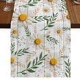 thumbnail image 1 of Table Runners 60 Inches Long Dress Scarves, Spring Daisy Farmhouse Kitchen/Dining Table Runner, Small Coffee Tablerunners, Farmhouse Country Flower Leaf Plant Wood Grain 13x60 Inch, 1 of 9