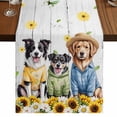 thumbnail image 1 of Table Runners 60 Inches Long Dress Scarves, Spring Dog Farmhouse Kitchen/Dining Table Runner, Small Coffee Tablerunners, Sunflower Daisy Botanical Vintage 13x60 Inch, 1 of 9