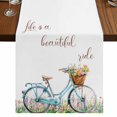thumbnail image 1 of Table Runners 60 Inches Long Dress Scarves, Spring Farmhouse Kitchen/Dining Table Runner, Small Coffee Tablerunners, Farmhouse Bicycle Botanical Floral Flowers 13x60 Inch, 1 of 9