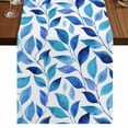 thumbnail image 1 of Table Runners 60 Inches Long Dress Scarves, Spring Leaves Farmhouse Kitchen/Dining Table Runner, Small Coffee Tablerunners, Blue Plants Country Botanical Leaf 13x60 Inch, 1 of 9