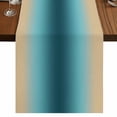 thumbnail image 1 of Table Runners 60 Inches Long Dress Scarves, Turquoise Yellow Ombre Farmhouse Kitchen/Dining Table Runner, Small Coffee Tablerunners, Farmhouse Modern Gradient Art 13x60 Inch, 1 of 9