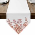 thumbnail image 1 of Table Runners 60 Inches Long, Pink Flower Cotton Linen Kitchen Dining Coffee Table Runner for Party Home Decor, Retro Autumn Floral Butterfly Botanical Tabletop Dresser Scarves Runner 13x60 Inch, 1 of 9