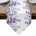 thumbnail image 1 of Table Runners 60 Inches Long, Purple Eucalyptus Leaves Cotton Linen Kitchen Dining Coffee Table Runner for Party Home Decor, Watercolor Spring Summer Botanical Tabletop Dresser Scarves 13x60 Inch, 1 of 9