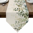thumbnail image 1 of Table Runners 60 Inches Long, Sage Green Cotton Linen Kitchen Dining Coffee Table Runner for Party Home Decor, Eucalyptus Leaves Tabletop Dresser Scarves Runner Decor 13x60 Inch, 1 of 9
