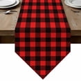 thumbnail image 1 of Table Runners 70 Inches Long, Black Red Plaid Cotton Linen Kitchen Dining Coffee Table Runner for Party Home Decor, Vintage Rustic Buffalo Checked Gingham Tabletop Dresser Scarves Runner 13x70 Inch, 1 of 9