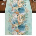 thumbnail image 1 of Table Runners 70 Inches Long Dress Scarves, Beach Coastal Teal Farmhouse Coffee/Dining/Kitchen Table Decor, Holiday Table Runner, Nautical Shell Starfish Coral Summer 13x70 Inch, 1 of 9