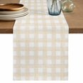 thumbnail image 1 of Table Runners 70 Inches Long Dress Scarves, Beige Buffalo Check Farmhouse Coffee/Dining/Kitchen Table Decor, Holiday Table Runner, Farmhouse Boho Plaid Vintage Rustic 13x70 Inch, 1 of 9