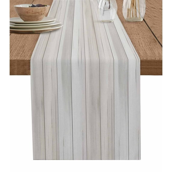 Table Runners 70 Inches Long Dress Scarves, Beige Farmhouse Coffee/Dining/Kitchen Table Decor, Holiday Table Runner, Farmhouse Simple Abstract Striped Wooden Grain 13x70 Inch