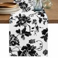 thumbnail image 1 of Table Runners 70 Inches Long Dress Scarves, Black Floral Farmhouse Coffee/Dining/Kitchen Table Decor, Holiday Table Runner, Country Retro Flowers Botanical Retro Art 13x70 Inch, 1 of 9