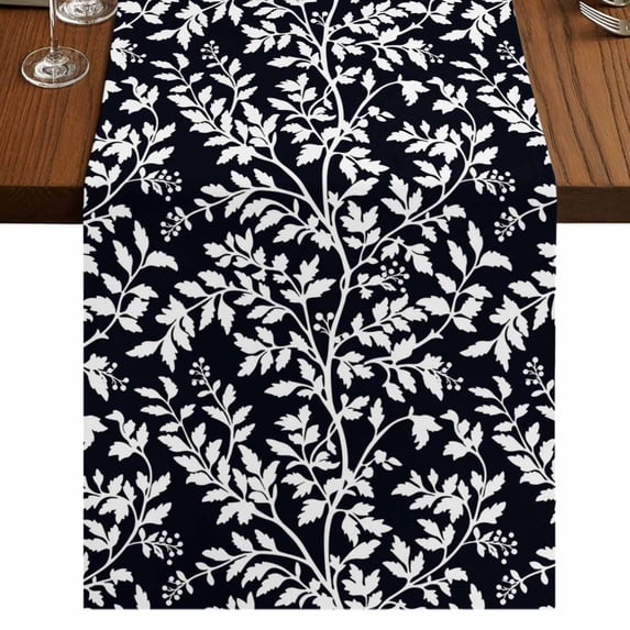 Table Runners 70 Inches Long Dress Scarves, Black Spring Floral Farmhouse Coffee/Dining/Kitchen Table Decor, Holiday Table Runner, Farmhouse Flowers Elegant Pastoral 13x70 Inch