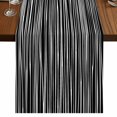 thumbnail image 1 of Table Runners 70 Inches Long Dress Scarves, Black Striped Farmhouse Coffee/Dining/Kitchen Table Decor, Holiday Table Runner, Retro Wave Lines Texture Simple 13x70 Inch, 1 of 9