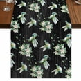 thumbnail image 1 of Table Runners 70 Inches Long Dress Scarves, Black Summer Botanical Farmhouse Coffee/Dining/Kitchen Table Decor, Holiday Table Runner, Green Spring Floral Birds Farmhouse 13x70 Inch, 1 of 9