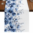 thumbnail image 1 of Table Runners 70 Inches Long Dress Scarves, Blue Blooms Floral Farmhouse Coffee/Dining/Kitchen Table Decor, Holiday Table Runner, Farmhouse Spring Flowers Botanical 13x70 Inch, 1 of 9