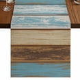 thumbnail image 1 of Table Runners 70 Inches Long Dress Scarves, Blue Brown Farmhouse Coffee/Dining/Kitchen Table Decor, Holiday Table Runner, Farmhouse Rustic Wooden Plank Board 13x70 Inch, 1 of 9