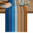 thumbnail image 1 of Table Runners 70 Inches Long Dress Scarves, Blue Brown Wooden Grain Farmhouse Coffee/Dining/Kitchen Table Decor, Holiday Table Runner, Farmhouse Gradient Wood Stripes 13x70 Inch, 1 of 9