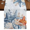 thumbnail image 1 of Table Runners 70 Inches Long Dress Scarves, Blue Coastal Farmhouse Coffee/Dining/Kitchen Table Decor, Holiday Table Runner, Summer Beach Starfish Weeping Eucalyptus Ombre 13x70 Inch, 1 of 9