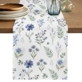 thumbnail image 1 of Table Runners 70 Inches Long Dress Scarves, Blue Floral Spring Farmhouse Coffee/Dining/Kitchen Table Decor, Holiday Table Runner, Pine Needles Green Botanical Chic 13x70 Inch, 1 of 9