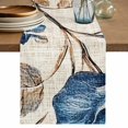 thumbnail image 1 of Table Runners 70 Inches Long Dress Scarves, Blue Flowers Farmhouse Coffee/Dining/Kitchen Table Decor, Holiday Table Runner, Spring Floral Brown Leaves Botanical Retro Beige 13x70 Inch, 1 of 9