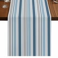 thumbnail image 1 of Table Runners 70 Inches Long Dress Scarves, Blue Grey Striped Farmhouse Coffee/Dining/Kitchen Table Decor, Holiday Table Runner, Farmhouse Stripes Modern Abstract Art 13x70 Inch, 1 of 9