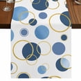 thumbnail image 1 of Table Runners 70 Inches Long Dress Scarves, Blue Polka Dots Farmhouse Coffee/Dining/Kitchen Table Decor, Holiday Table Runner, Modern Abstract Art 13x70 Inch, 1 of 9