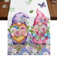 thumbnail image 1 of Table Runners 70 Inches Long Dress Scarves, Blue Purple Gnomes Farmhouse Coffee/Dining/Kitchen Table Decor, Holiday Table Runner, Spring Country Hydrangea Flower Leaf 13x70 Inch, 1 of 9