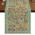 thumbnail image 1 of Table Runners 70 Inches Long Dress Scarves, Boho Green Flowers Farmhouse Coffee/Dining/Kitchen Table Decor, Holiday Table Runner, Spring Abstract Watercolor Floral Leaf 13x70 Inch, 1 of 9
