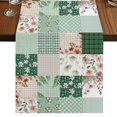 thumbnail image 1 of Table Runners 70 Inches Long Dress Scarves, Boho Spring Floral Farmhouse Coffee/Dining/Kitchen Table Decor, Holiday Table Runner, Retro Flowers Plants Patchwork Grid Green 13x70 Inch, 1 of 9