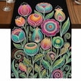 thumbnail image 1 of Table Runners 70 Inches Long Dress Scarves, Boho Tulip Flower Farmhouse Coffee/Dining/Kitchen Table Decor, Holiday Table Runner, Spring Watercolor Abstract Floral Plant 13x70 Inch, 1 of 9