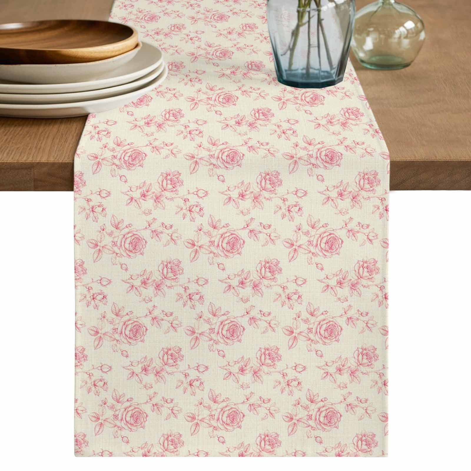 Kitchen Table Toppers Table Runners 70 Inches Long Dress Scarves, Botanical Floral Farmhouse ...