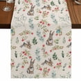 thumbnail image 1 of Table Runners 70 Inches Long Dress Scarves, Brown Bunny Floral Easter Farmhouse Coffee/Dining/Kitchen Table Decor, Holiday Table Runner, Elegant Pastoral Spring Floral 13x70 Inch, 1 of 9