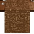 thumbnail image 1 of Table Runners 70 Inches Long Dress Scarves, Brown Coffee Farmhouse Coffee/Dining/Kitchen Table Decor, Holiday Table Runner, Farmhouses Vintage Cup Plants Text Art 13x70 Inch, 1 of 9