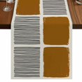 thumbnail image 1 of Table Runners 70 Inches Long Dress Scarves, Brown Farmhouse Coffee/Dining/Kitchen Table Decor, Holiday Table Runner, Modern Painting Farmhouse Striped Abstract Art 13x70 Inch, 1 of 9