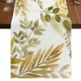 thumbnail image 1 of Table Runners 70 Inches Long Dress Scarves, Brown Green Leaves Farmhouse Coffee/Dining/Kitchen Table Decor, Holiday Table Runner, Summer Botanical Farmhouse Watercolor Leaf 13x70 Inch, 1 of 9