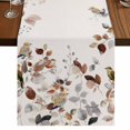 thumbnail image 1 of Table Runners 70 Inches Long Dress Scarves, Brown Grey Leaves Farmhouse Coffee/Dining/Kitchen Table Decor, Holiday Table Runner, Summer Botanical Pastoral Birds Rustic 13x70 Inch, 1 of 9