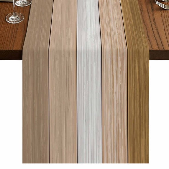 Table Runners 70 Inches Long Dress Scarves, Brown Wood Grain Farmhouse Coffee/Dining/Kitchen Table Decor, Holiday Table Runner, Country Retro Wooden Plank Farmhouse 13x70 Inch