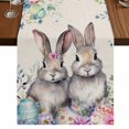 thumbnail image 1 of Table Runners 70 Inches Long Dress Scarves, Bunny Easter Farmhouse Coffee/Dining/Kitchen Table Decor, Holiday Table Runner, Eucalyptus Leaves Spring Floral Eggs Rustic 13x70 Inch, 1 of 9