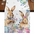 thumbnail image 1 of Table Runners 70 Inches Long Dress Scarves, Bunny Easter Farmhouse Coffee/Dining/Kitchen Table Decor, Holiday Table Runner, Spring Floral Eggs Eucalyptus Leaves Weeping 13x70 Inch, 1 of 9