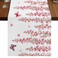 thumbnail image 1 of Table Runners 70 Inches Long Dress Scarves, Butterfly Flower Farmhouse Coffee/Dining/Kitchen Table Decor, Holiday Table Runner, Watercolor Farmhouse Country Pink Floral 13x70 Inch, 1 of 9