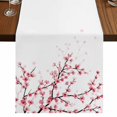thumbnail image 1 of Table Runners 70 Inches Long Dress Scarves, Cherry Blossom Farmhouse Coffee/Dining/Kitchen Table Decor, Holiday Table Runner, Spring Pink Floral Branches Watercolor 13x70 Inch, 1 of 9
