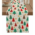 thumbnail image 1 of Table Runners 70 Inches Long Dress Scarves, Christmas Trees Farmhouse Coffee/Dining/Kitchen Table Decor, Holiday Table Runner, Beige Xmas Tree Star Winter Holiday 13x70 Inch, 1 of 7