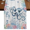 thumbnail image 1 of Table Runners 70 Inches Long Dress Scarves, Coastal Octopus Farmhouse Coffee/Dining/Kitchen Table Decor, Holiday Table Runner, Beach Nautical Ocean Coral Seahorse Vintage 13x70 Inch, 1 of 9
