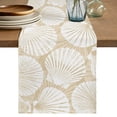 thumbnail image 1 of Table Runners 70 Inches Long Dress Scarves, Cream Scallop Coastal Farmhouse Coffee/Dining/Kitchen Table Decor, Holiday Table Runner, Summer Beach Nautical 13x70 Inch, 1 of 9